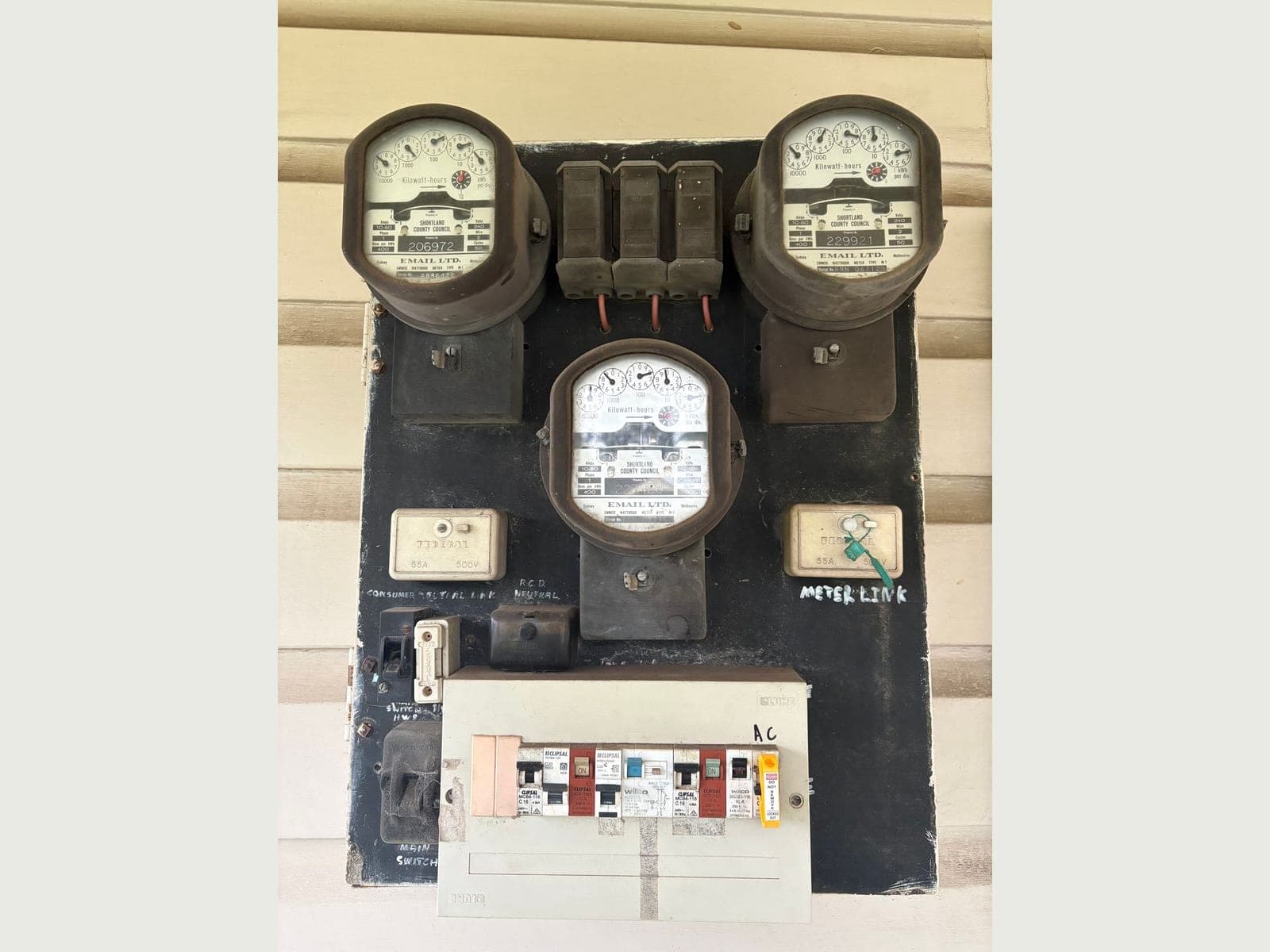 Before, Switchboard Upgrade, Ceramic Fuses to Modern RCBO